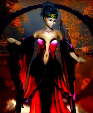 火辣红色飞蛾女王蝴蝶翅膀