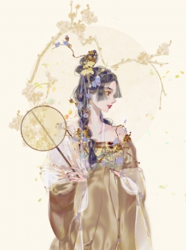 2021年唯美古风插画美人优雅写真