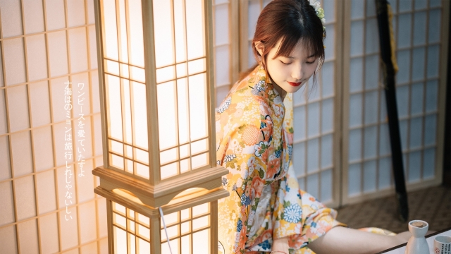 唯美优雅和服美女性感撩人写真桌面壁纸