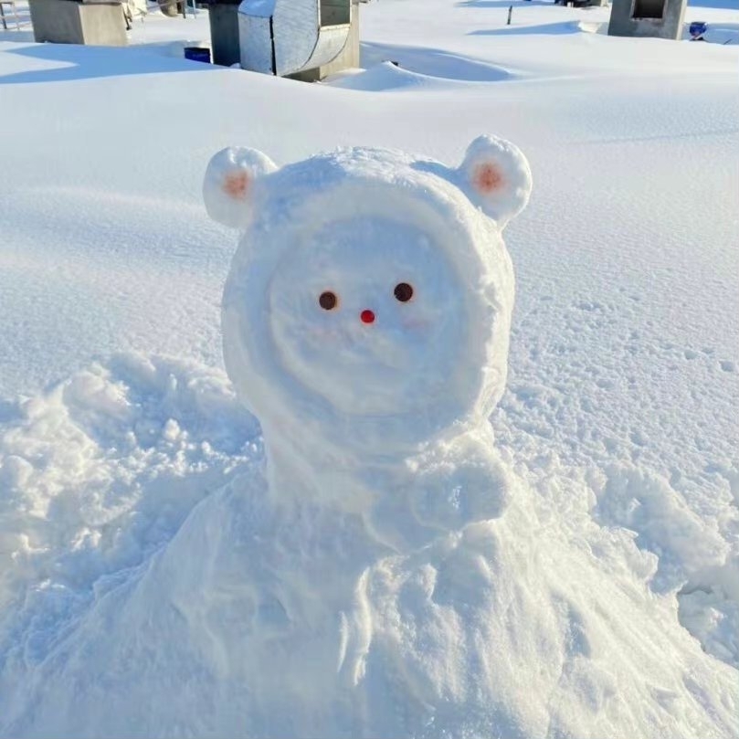 冬天雪人写真图片