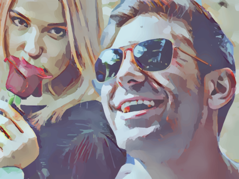 油画风格时尚男女人物手绘