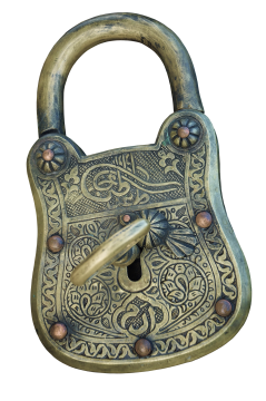 复古古代门锁和钥匙