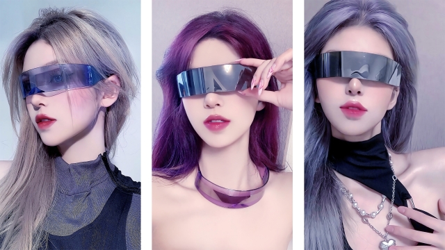 个性时尚三个美女拼图电脑壁纸