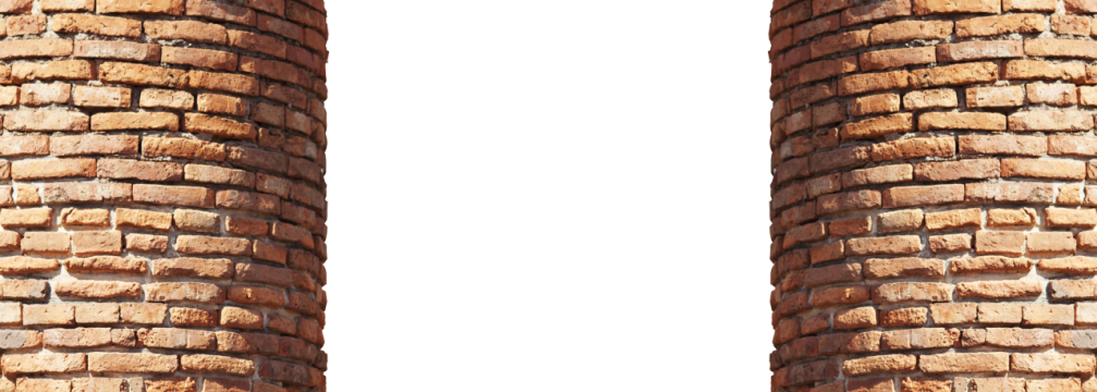 阳光中古老红色石砖柱子简约设计