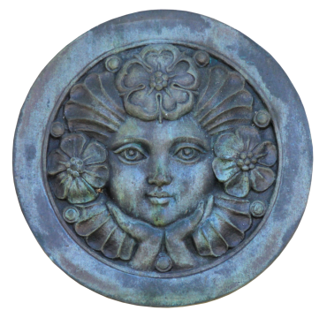 花朵女孩古老艺术石质圆形雕刻