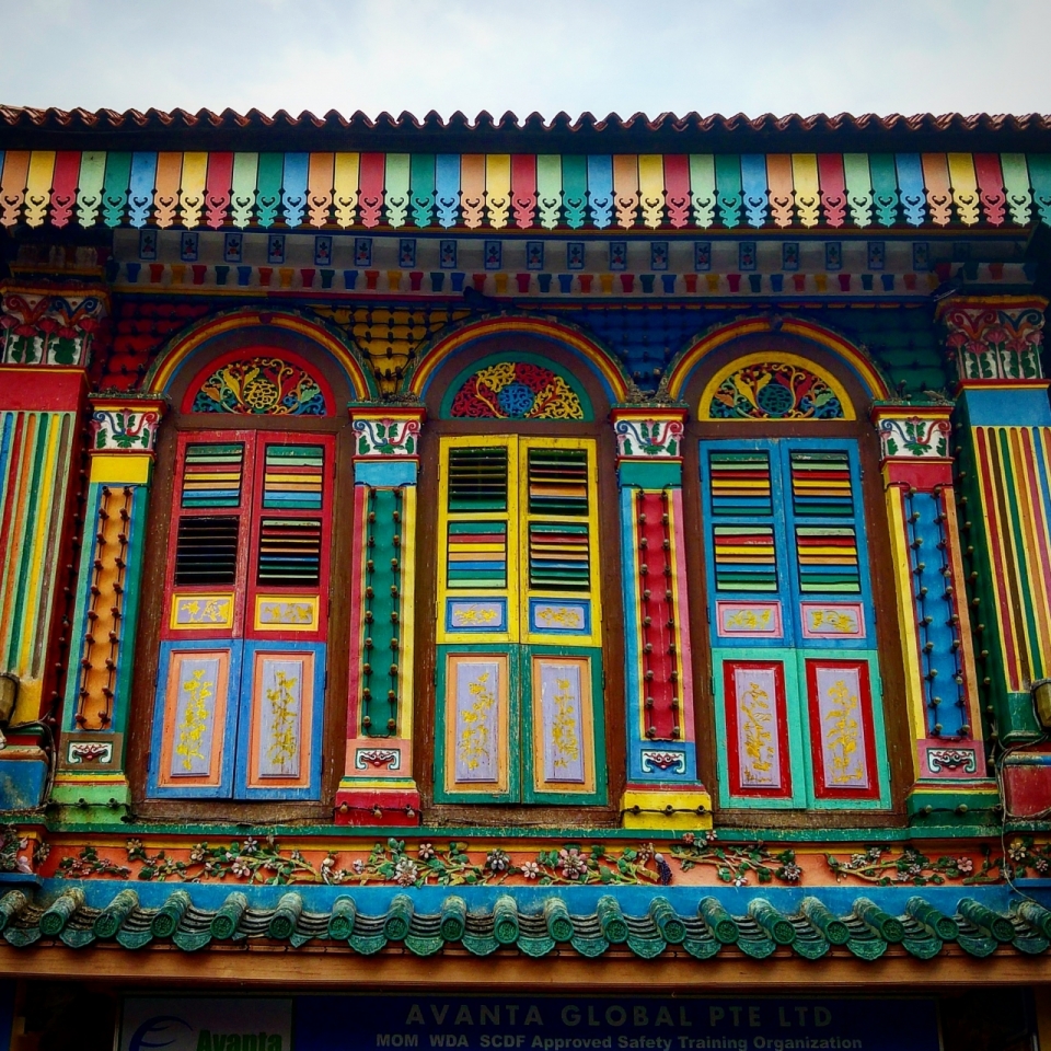 新加坡城市彩色文化艺术建筑