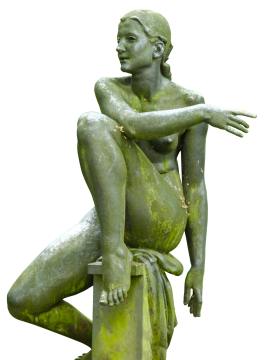 坐着的女性艺术青铜雕像