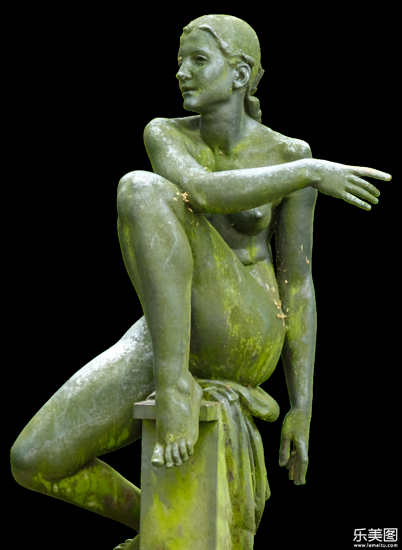 坐着的女性艺术青铜雕像