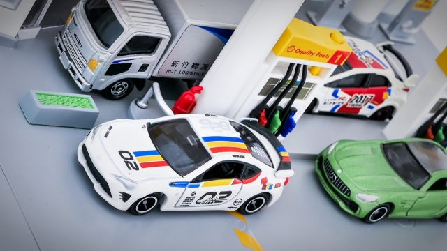 加油站加油车辆汽车建筑模型