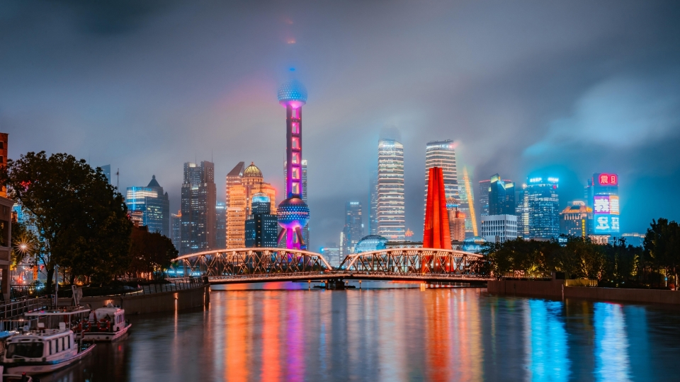 上海夜色优美风景高清桌面壁纸