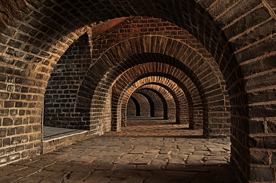 历史古代窑洞建筑摄影