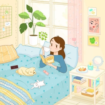 清新唯美插画美女图片写真