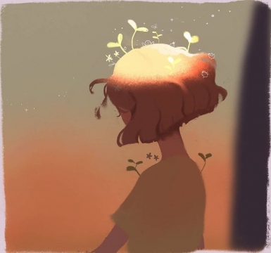 唯美插画师写真图片