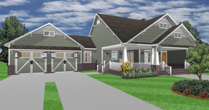 花园别墅房子郊外草地院子建筑平面设计动画