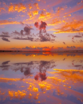 晚霞与落日图片