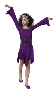 美女游戏建模海报人物长发紫色衣服