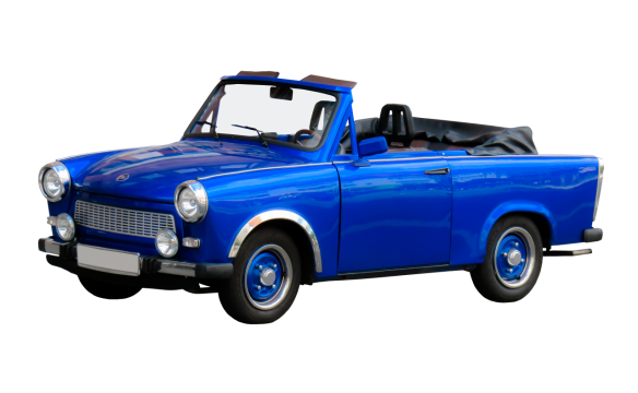 欧洲豪华老爷车蓝色敞篷车