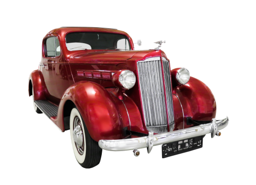 复古鲜红崭新的老爷车