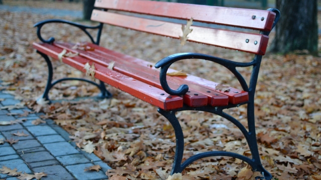 公园露天长椅高清桌面壁纸