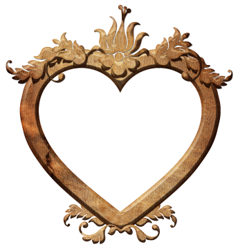 心形图案木头雕刻心形框架