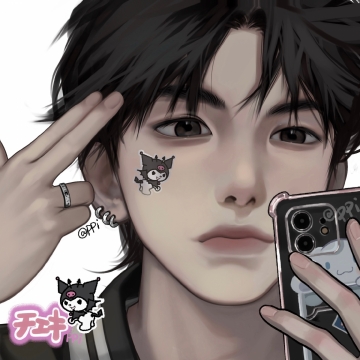 甜甜的手绘情侣头像写真