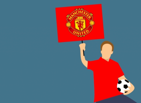 足球曼联红色创意卡通平面设计素材