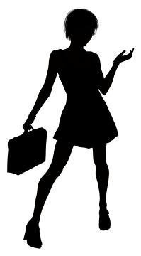 黑白女性白领ol短发宣传海报元素