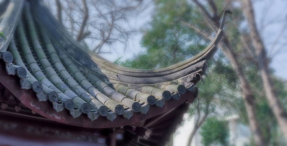 中国古典园林建筑一角高清照片