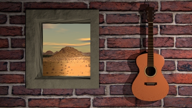 室内墙壁吉他乐器壁画装饰