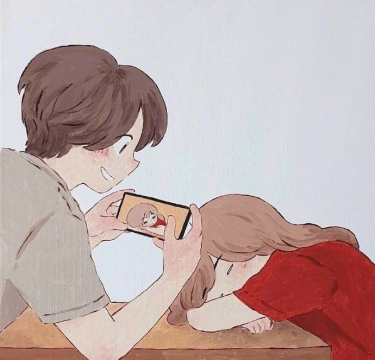 浪漫情侣漫画写真图片