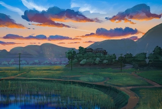 唯美风景插画写真图片