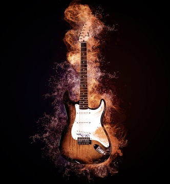 吉他乐器音乐艺人音符海报