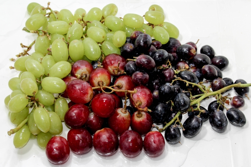 绿色提子红色紫色葡萄新鲜美味水果
