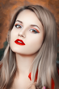 虚化背景时尚精致妆容长发美女肖像写真