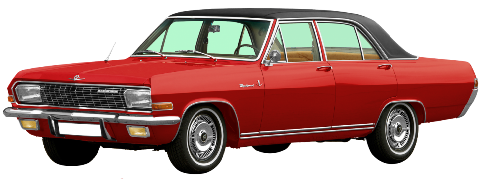 红色日产敞篷轿车特写