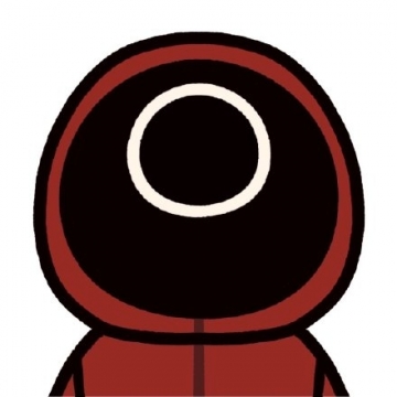 鱿鱼游戏卡通红衣人写真图片