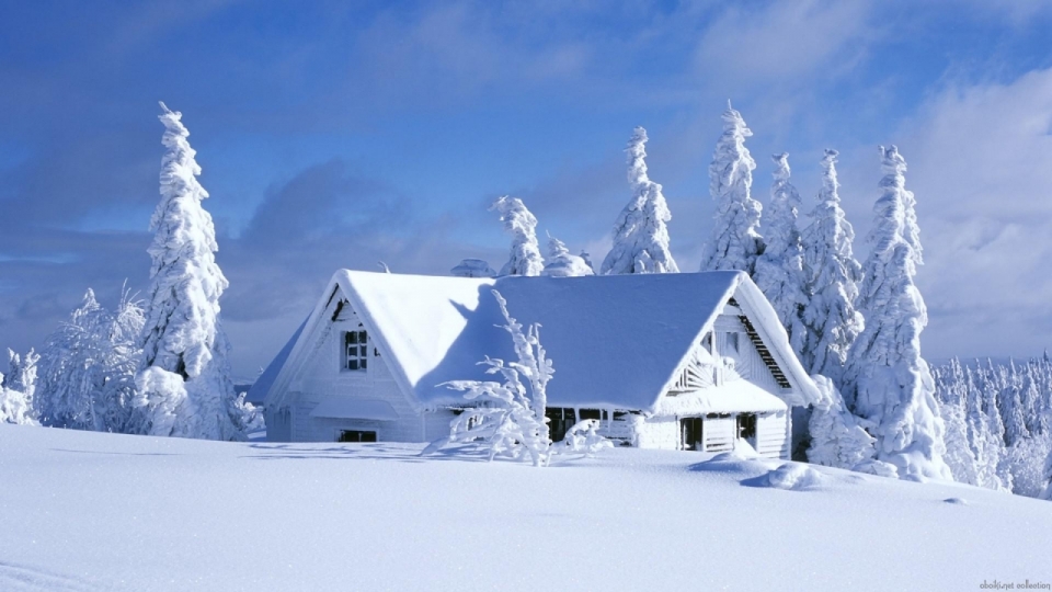 清新唯美冬日雪景高清桌面壁纸