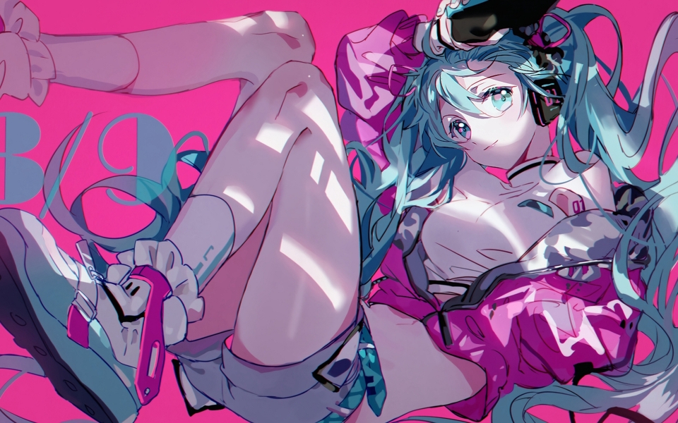 初音未来唯美插画高清桌面壁纸