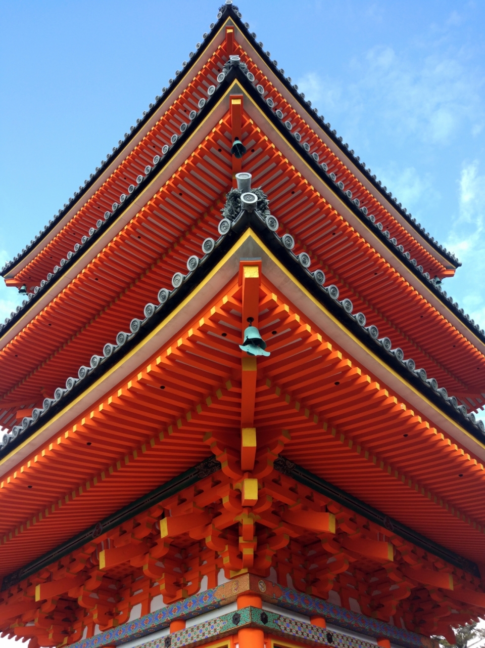 日本京都清水寺屋檐一角特写