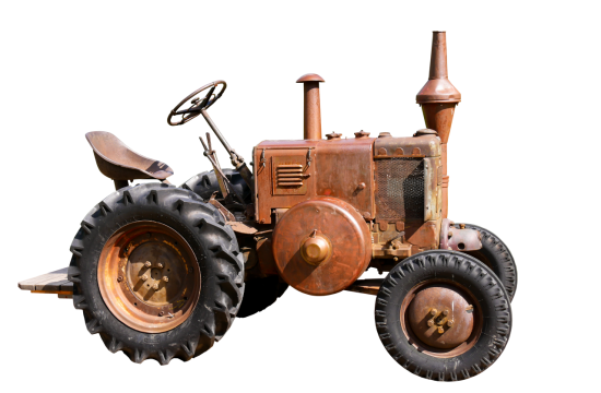 废旧的牧场拖拉机机车