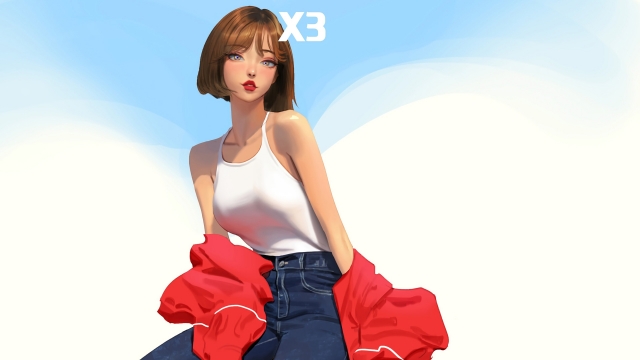 短发个性美女二次元高清桌面壁纸