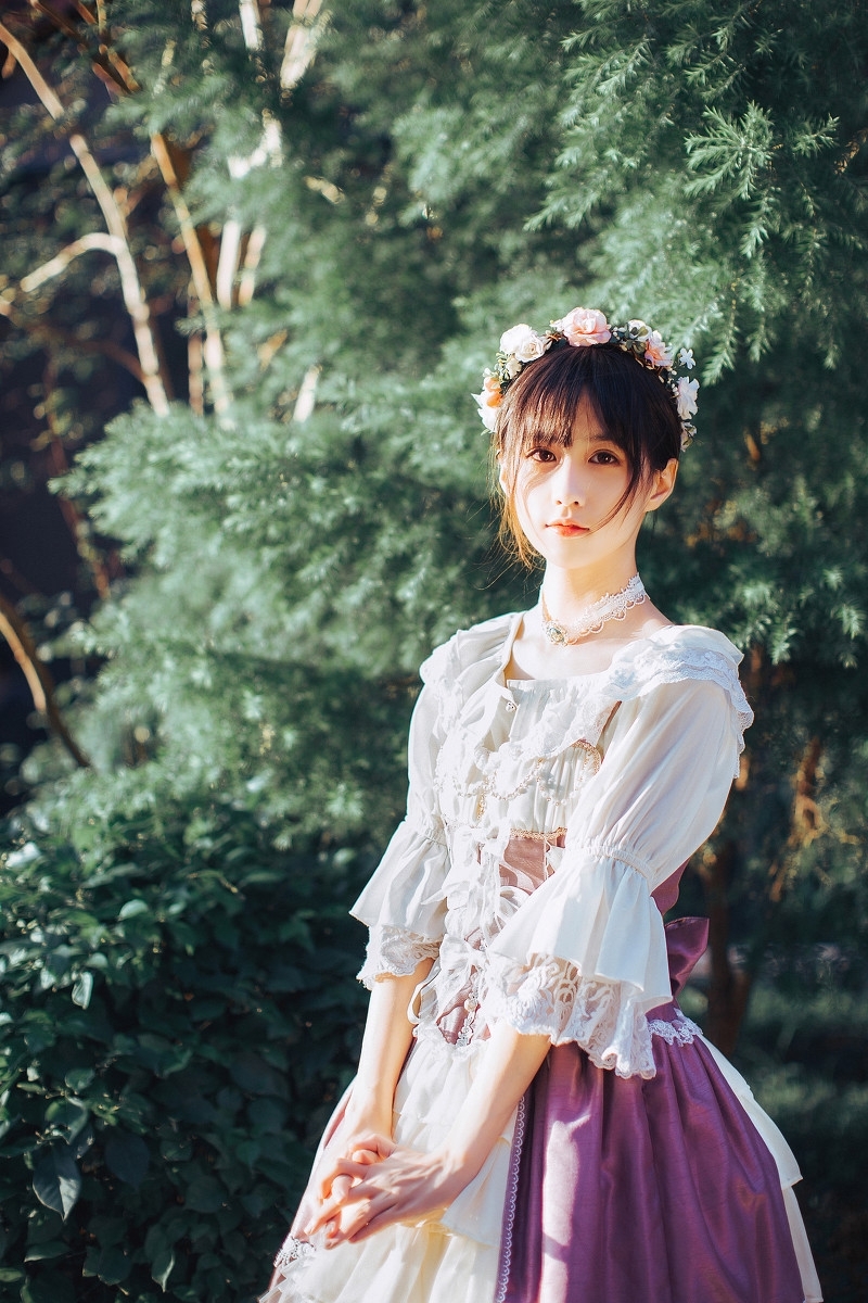 人物摄影_户外清新甜美洋装美女写真