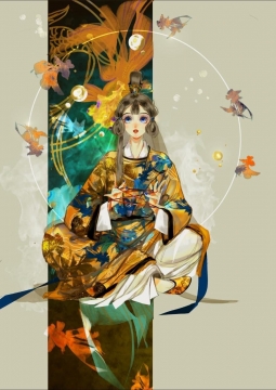 古风人物插画写真图片