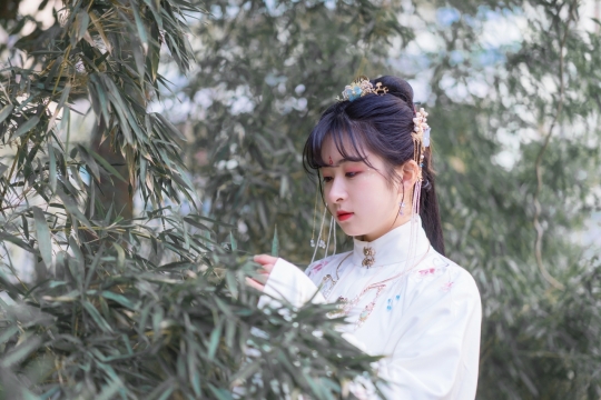 古风钗环步摇美女拍摄图片