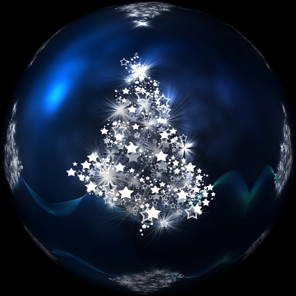 玻璃球中白色星星松树创意造型