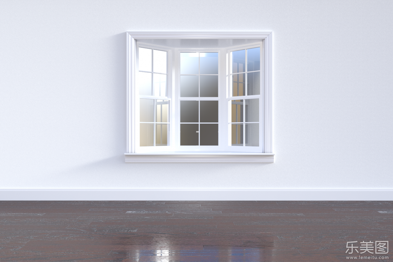居家房屋装修洁白玻璃窗户特写