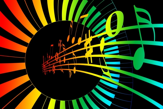 音乐音符钢琴琴谱黑白键