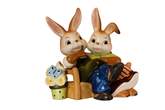 彩色塑料可爱兔子拟人模型玩具