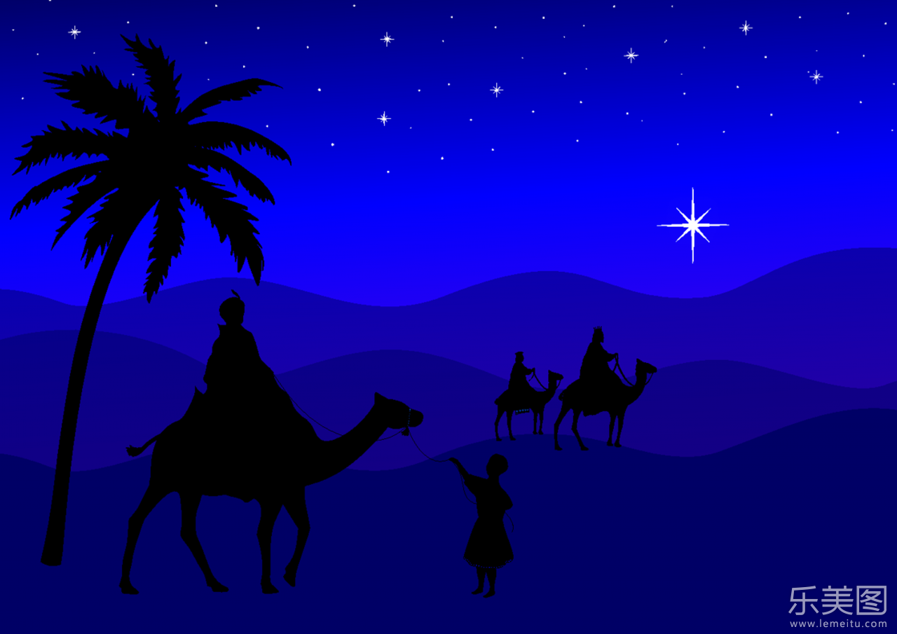 骆驼沙漠星空出游星星夜晚