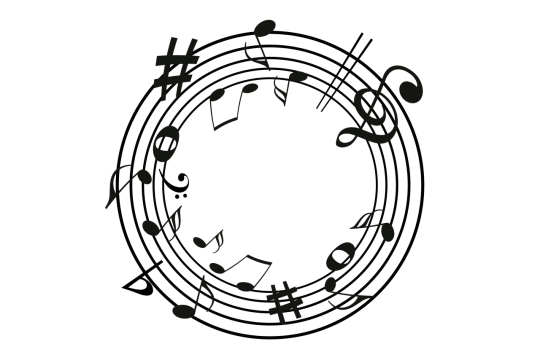 音符音乐钢琴黑白logo海报元素